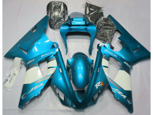 Shop Light Blue & White Yamaha R1 Motorcycle Fairings 00-01