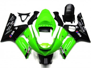 Shop Light Green and Black Elf Kawasaki ZX6R Motorcycle Fairings 03-04