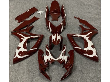 Shop Maroon and White Suzuki GSXR750 Motorcycle Fairings 06-07