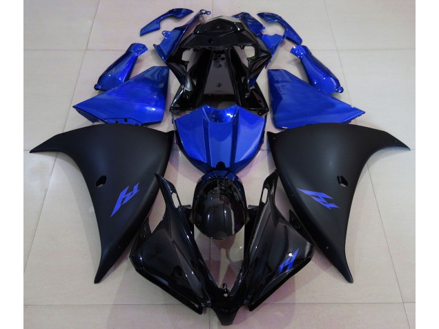 Shop Matte Black and Blue Yamaha R1 Motorcycle Fairings 13-14