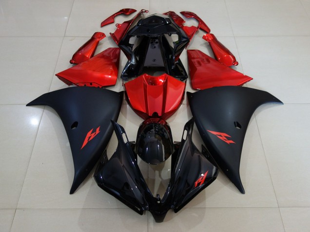 Shop Matte Black and Fire Red Yamaha R1 Motorcycle Fairings 13-14