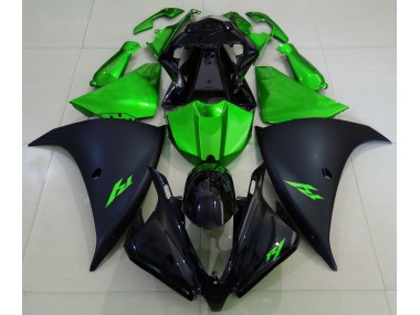 Shop Matte Black and Green Yamaha R1 Motorcycle Fairings 13-14