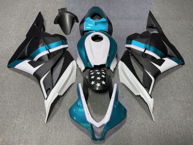 Shop Matte Black and Light Blue Star Honda CBR600RR Motorcycle Fairings 09-12