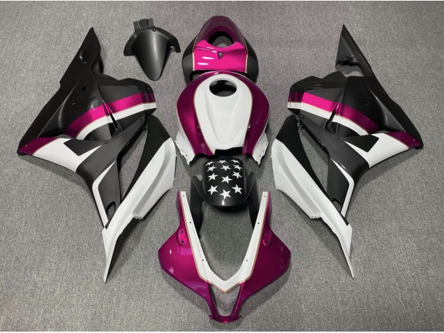 Shop Matte Black and Pink Star Honda CBR600RR Motorcycle Fairings 09-12