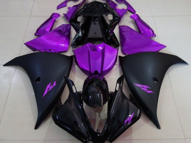 Shop Matte Black and Purple Yamaha R1 Motorcycle Fairings 13-14