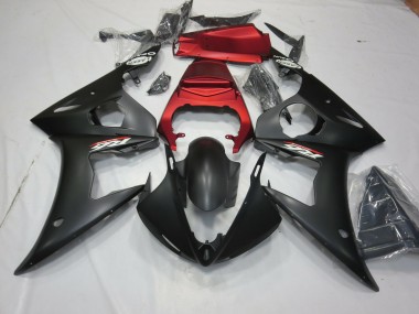 Shop Matte Black and Red Yamaha R6 Motorcycle Fairings 03-04