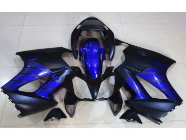 Shop Matte Black & Blue Honda VFR800 Motorcycle Fairings 02-12