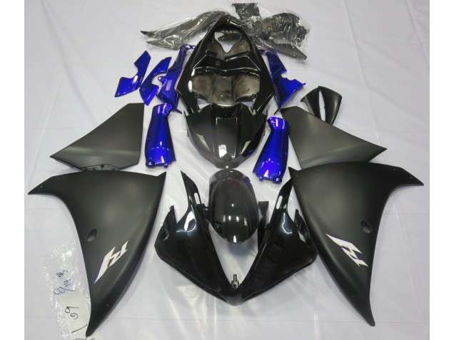 Shop Matte Black & Blue Yamaha R1 Motorcycle Fairings 09-12