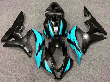 Shop Matte Black & Cyan Design Honda CBR600RR Motorcycle Fairings 07-08