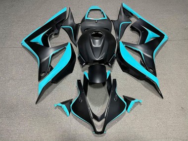 Shop Matte Black & Cyan Honda CBR600RR Motorcycle Fairings 07-08