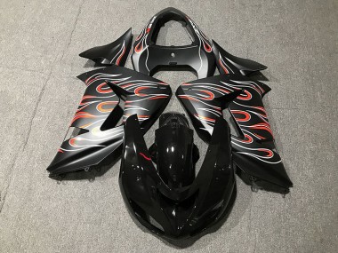 Shop Matte Black & Flame Kawasaki ZX10R Motorcycle Fairings 06-07