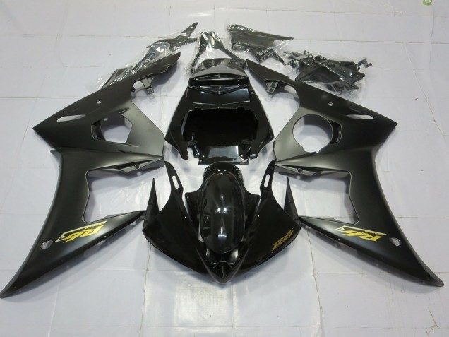 Shop Matte Black Gold Yamaha R6 Motorcycle Fairings 03-04