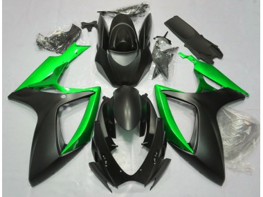 Shop Matte Black & Green Suzuki GSXR750 Motorcycle Fairings 06-07