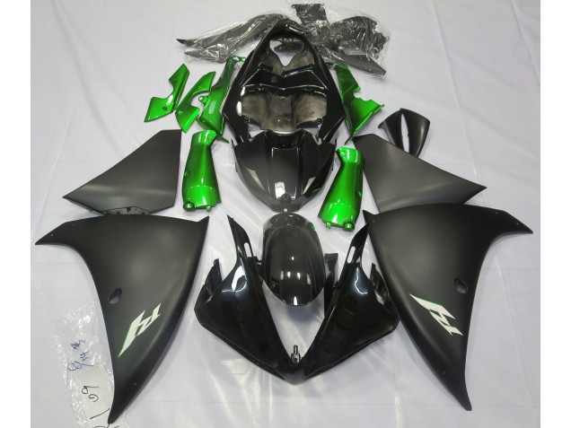 Shop Matte Black & Green Yamaha R1 Motorcycle Fairings 09-12