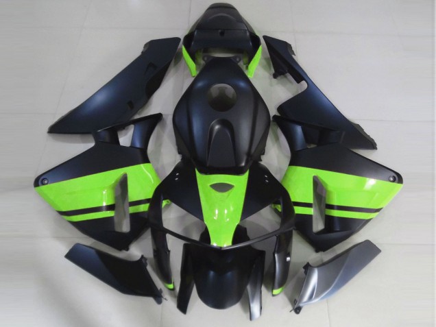 Shop Matte Black & Light Green Honda CBR600RR Motorcycle Fairings 05-06