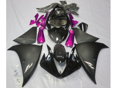 Shop Matte Black & Pink Yamaha R1 Motorcycle Fairings 09-12