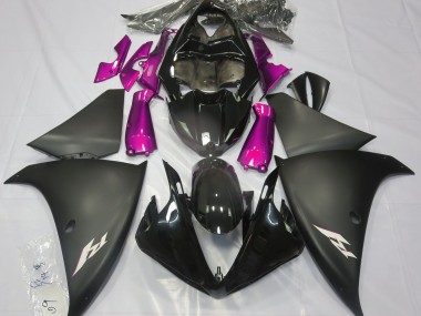 Shop Matte Black & Pink Yamaha R1 Motorcycle Fairings 09-12