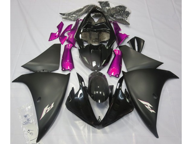 Shop Matte Black & Pink Yamaha R1 Motorcycle Fairings 09-12