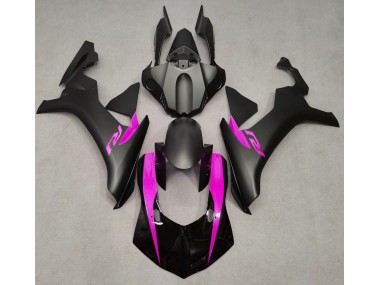 Shop Matte Black & Pink Yamaha R1 Motorcycle Fairings 15-19