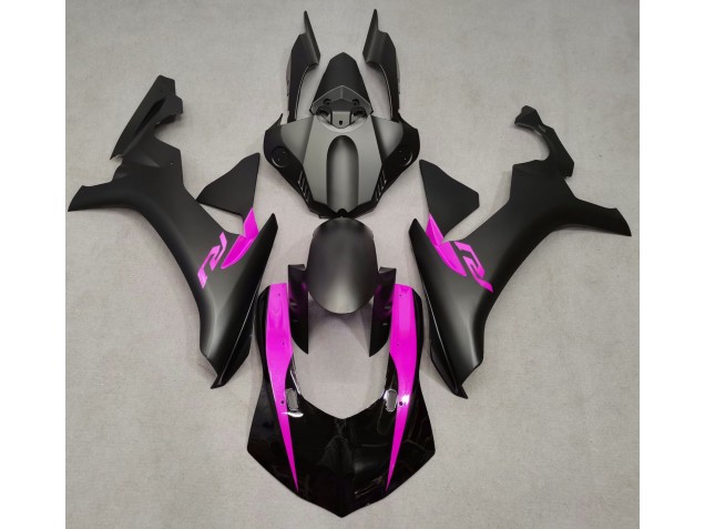 Shop Matte Black & Pink Yamaha R1 Motorcycle Fairings 15-19