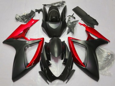 Shop Matte Black & Red Suzuki GSXR750 Motorcycle Fairings 06-07