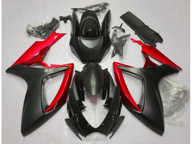 Shop Matte Black & Red Suzuki GSXR750 Motorcycle Fairings 06-07