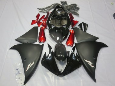 Shop Matte Black Red Yamaha R1 Motorcycle Fairings 13-14