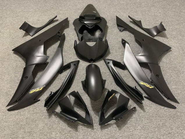 Shop Matte Black with Gold Logo Yamaha R6 Motorcycle Fairings 08-16