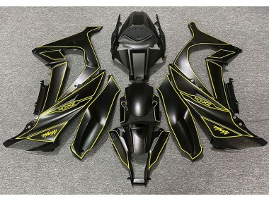 Shop Matte Black & Yellow Lining Kawasaki ZX10R Motorcycle Fairings 11-15