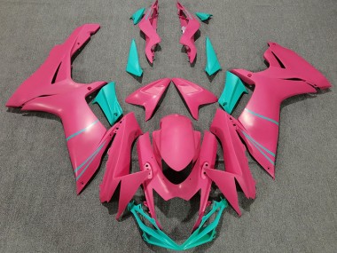 Shop Matte Hot Pink and Teal Suzuki GSXR750 Motorcycle Fairings 11-20