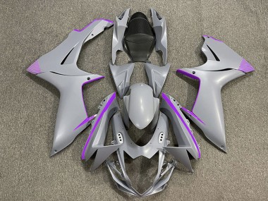 Shop Matte Nardo Gray & Purple Accents Suzuki GSXR750 Motorcycle Fairings 11-20