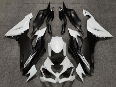 Shop Matte Pearl White and Black Kawasaki ZX6R Motorcycle Fairings 19-20