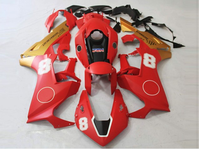 Shop Matte Red and Matte Gold Honda CBR1000RR Motorcycle Fairings 17-19