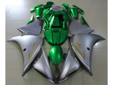 Shop Matte Silver & Green Yamaha R1 Motorcycle Fairings 09-12