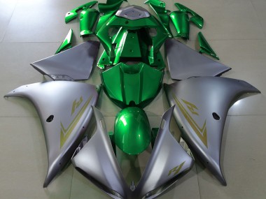 Shop Matte Silver & Green Yamaha R1 Motorcycle Fairings 09-12