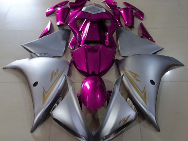 Shop Matte Silver & Pink Yamaha R1 Motorcycle Fairings 09-12