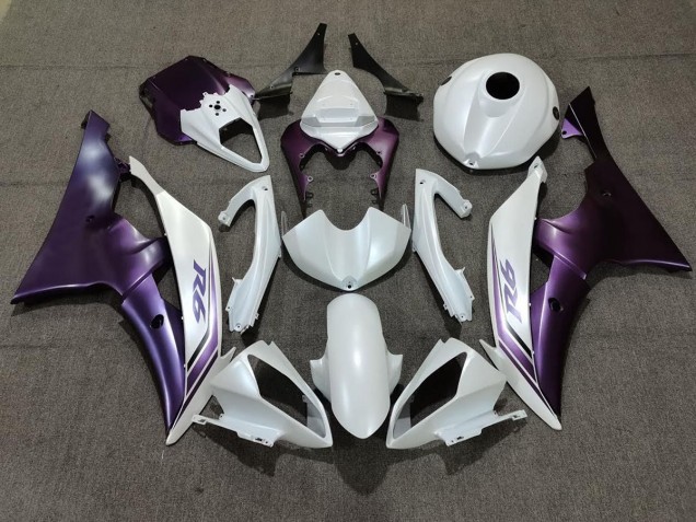 Shop Matte White and Purple Yamaha R6 Motorcycle Fairings 08-16