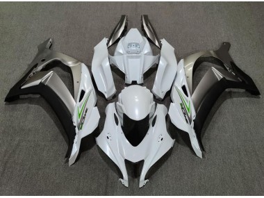 Shop Pearl White and Silver Kawasaki ZX10R Motorcycle Fairings 16-19