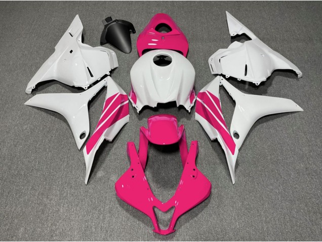 Shop Pink and White Side Stripe Honda CBR600RR Motorcycle Fairings 09-12