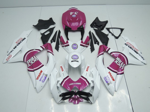 Shop Pink Lucky Strike Suzuki GSXR750 Motorcycle Fairings 08-10