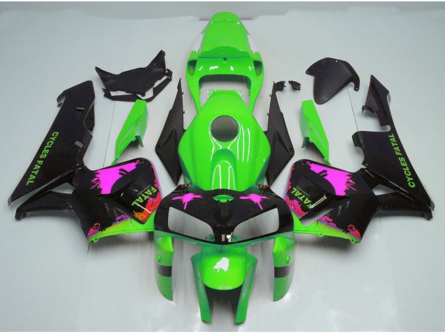 Shop Pink Splatter on Green Honda CBR600RR Motorcycle Fairings 05-06