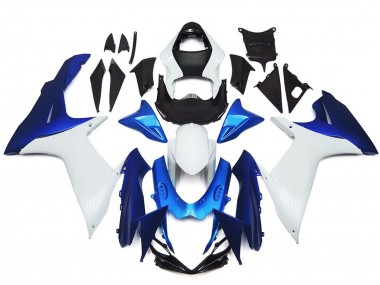 Shop Plain White and Blue Style Kit Suzuki GSXR750 Motorcycle Fairings 11-20