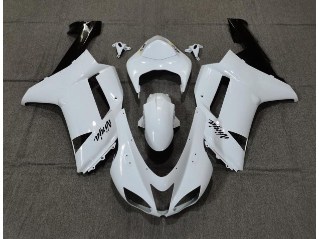 Shop Plain White Gloss Kawasaki ZX6R Motorcycle Fairings 07-08