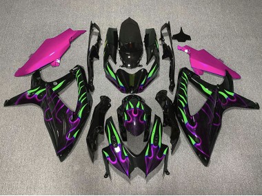 Shop Purple and Green Flame Suzuki GSXR750 Motorcycle Fairings 08-10