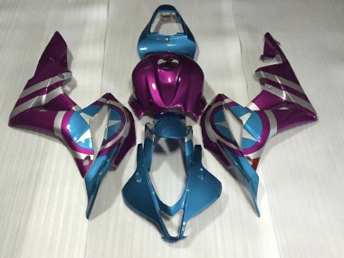 Shop Purple and Light Blue Captain America Honda CBR600RR Motorcycle Fairings 07-08