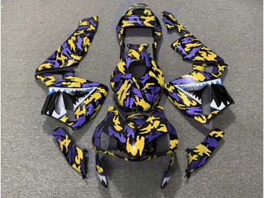 Shop Purple and Yellow Camo Honda CBR600RR Motorcycle Fairings 03-04