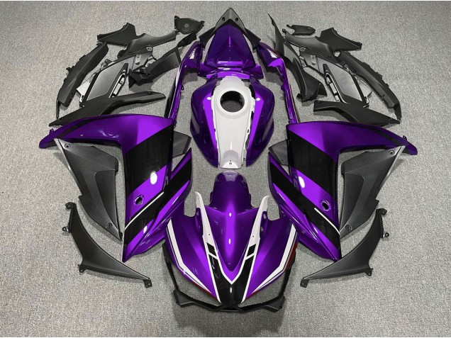 Shop Purple Black and White Yamaha R3 Motorcycle Fairings 15-18