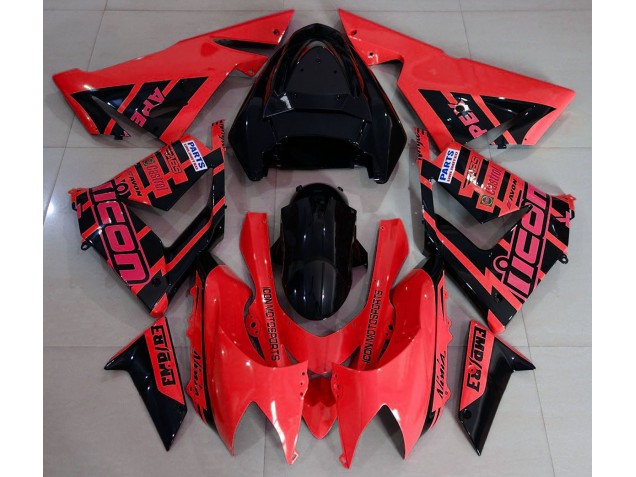 Shop Red and Black & Logos Kawasaki ZX10R Motorcycle Fairings 04-05