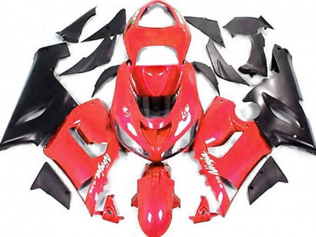 Shop Red and Matte Black Kawasaki ZX6R Motorcycle Fairings 05-06