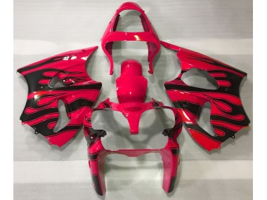 Shop Red & Black Flame Kawasaki ZX6R Motorcycle Fairings 00-02